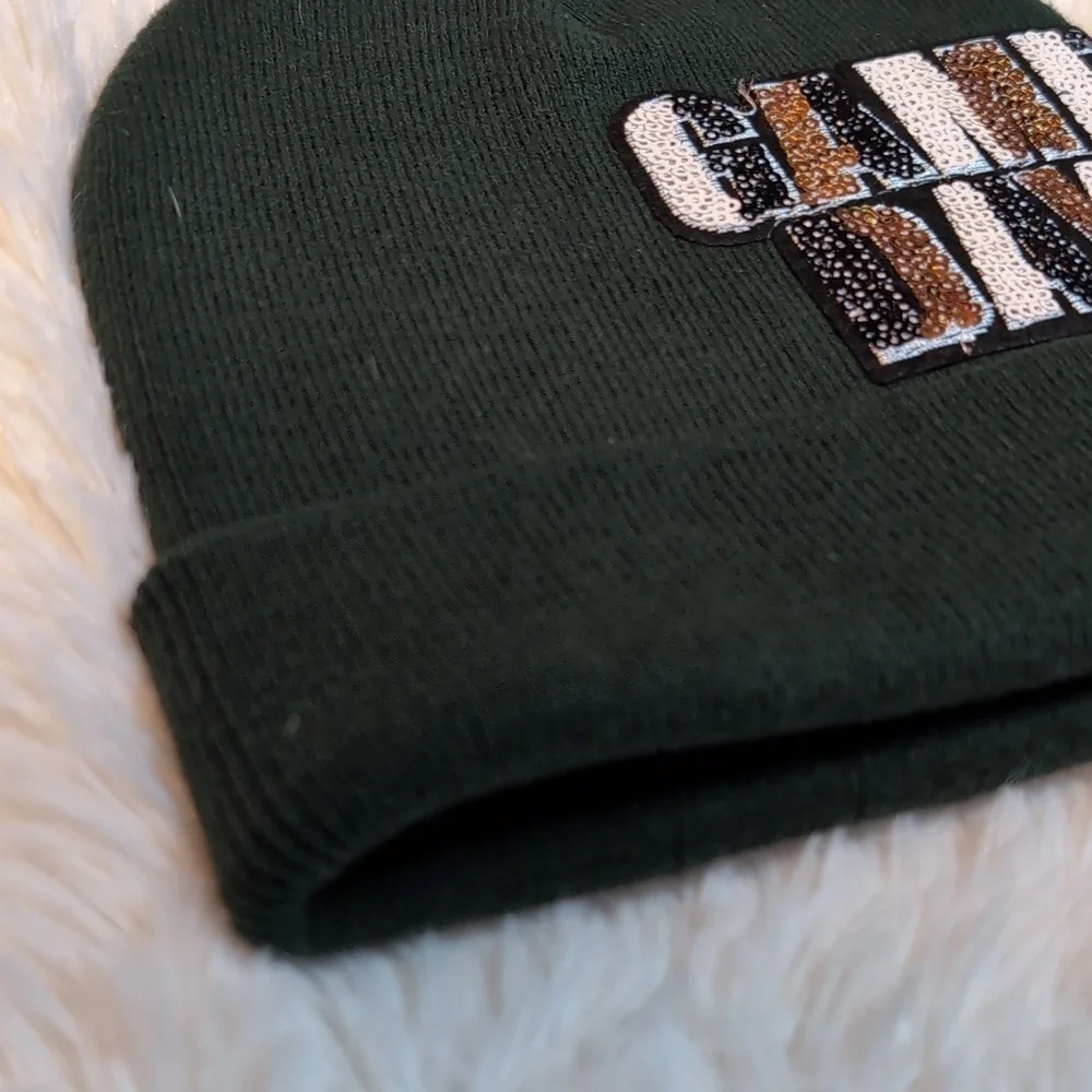 Green Bay Packer Winter Beanie Hat GAME DAY Sequins - Draft Ready
